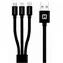 SWISSTEN TEXTILE 3in1 datový kabel MFi 1.2m černá