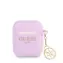 GUESS 4G Charm Silikonové Pouzdro pro Airpods 1 & 2 fialová