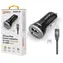 Aligator Chytrá nabíječka do auta 3.4A černá + Lightning kabel / 2xUSB / smart IC 