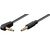 MicroConnect Audio Slim kabel jack 3.5mm zahnutý 90° (M) - 3.5mm jack (M) 0.5m černá
