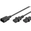 MicroConnect Prodlužovací split kabel C14 - 2x C13 1.2m černá