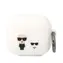 Karl Lagerfeld and Choupette Silikonové Pouzdro pro Apple Airpods 3 bílá