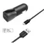 FIXED USB autonabíječka + USB-A na microUSB kabel černá / 15W / 2x USB / Smart Rapid / do autozapalovače