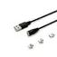 SAVIO CL-155 kabel s vyměnitelnými magnetickými konektory USB - USB-C & microUSB & Lightning  2m černá
