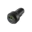 Natec Coney 48 W QC 3.0 Universální autonabíječka černá / 1x USB-C / 1x USB-A / 48 W