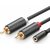 UGREEN AV102 Kabel 2x RCA (Cinch - M) - 3.5 mm jack (F) 0.25 m černá