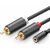 UGREEN AV102 Adaptér 2x RCA (Cinch - M) - 3.5 mm jack (F) 2 m černá