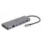Gembird A-CM-COMBO5-05 šedá / USB-C rozbočovač / 3x USB 3.0 / 1x HDMI (4K) / 1x USB-C / microSD / SD / RJ45