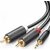 UGREEN AV102 Kabel 2x RCA (M) - jack 3.5 mm (M) 1.5m černá