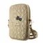 Hello Kitty PU Leather Quilted Pattern Kitty Head Logo Phone Bag zlatá