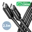 AXAGON BUCM2-CM25AB CHARGE Datový kabel USB-C 2.0 - USB-C 240W 2.5m černá