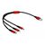 DeLock Napájecí kabel USB-A 2.0 (M) - USB Micro-B (M) & USB-C (M) & Lightning (M) 30cm černá