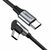 UGREEN US255 Nabíjecí kabel USB-C (M) - USB-C (M) 1 m černá / QC4.0 / Úhlový