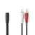 Nedis Stereo Audio kabel 2x RCA (M) - jack 3.5 mm (F) 0.20 m černá 