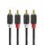 Nedis Stereo Audio kabel 2x RCA (M) - 2x RCA (M) 0.50 m antracit 