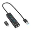 Sharkoon 3-Port USB 3.2 Gen 1 Alu Hub + Ethernet černá / 3x USB-A 3.2 / 1x RJ-45