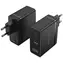 Vention FEGB0-EU Síťová GaN nabíječka černá / 2x USB-C / 1x USB-A / až 100W
