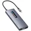 Blitzwolf BW-NEW TH8 adaptér 10in1 šedá / 3x USB-A / 3x USB-C / 1x HDMI / 1x RJ45 / SD + TF karta 