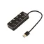 Gembird UHB-U3P4P-01 / USB 3.1 hub s vypínači / 4 porty 