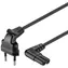 PremiumCord Kabel síťový 230V k magnetofonu se zahnutými konektory 3m černá