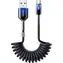 Joyroom S-A43 Crystal-Clear Series Nabíjecí spirálový kabel USB-A (M) - USB-C (M) 3A 1.5m černá
