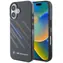 BMW Zadní kryt Motosport Random Stripes pro iPhone 16 Plus černá