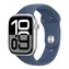 Apple Watch Series 10 GPS+Cellular 46mm Stříbrné hliníkové tělo - Denimový sportovní řemínek (S/M) / 130–180 mm