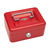 WEDO 152 Přenosná pokladna červená / 4 přihrádky / 1 spona / uzamykatelná