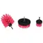 SIXTOL CAR DETAILING DRILL BRUSH PINK 3 / Sada kartáčů na vrtačku pro čištění auta / 3ks 