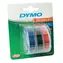 Dymo originální páska do tiskárny štítků 9mm x 3m 3ks / bílý tisk / černý & modrý & červený podklad / 3D