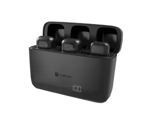 Natec Hopper Lavalier černá / Klopový mikrofon / sada 2 ks / bezdrátový / USB-C / 2.4 GHz