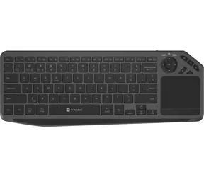 Natec Turbot 2 černá / Bezdrátová klávesnice pro Smart TV / touchpad / 90 kláves / USB + Bluetooth / US