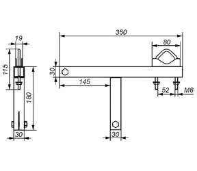 OEM OK-50W13 / Držák stožáru na komín / bez vrtání / stožár do 50 mm / galvanizovaný
