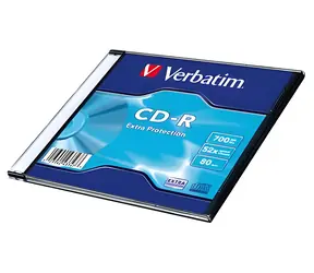 Verbatim CD-R DL 700MB / CD-R médium / 80 min / 48x / Extra Protection / Slim case / 1 ks