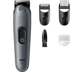 Braun Series 3 AIO3500 tmavě šedá / Zastřihovač / 3 nástavce / 0-21 mm / 50 min provoz