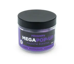 Mikbaits Mega Pop-Up fluo Pikantní švestka / Plovoucí boilie / 25mm / 300ml
