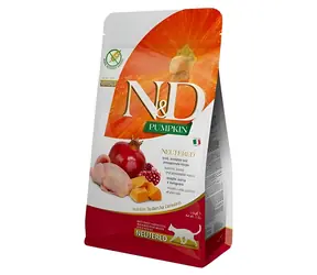 N&D Pumpkin Cat Quail & Pomegranate Neutered Adult 1,5 kg / Granule pro kočky / pro kastrované dospělé / bezobilné