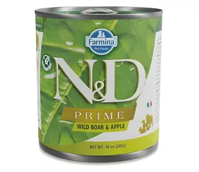 Farmina N&D Prime Dog divočák a jablko 285 g / Konzerva pro psy / bez obilovin / pro dospělé psy