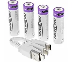 Ansmann 1312-0036 / Akumulátor / Li-Ion / AA / 1,5 V / 2 000 mAh / USB-C / 4 ks