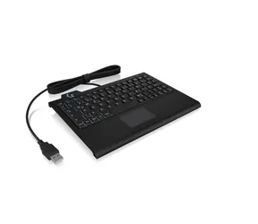 Keysonic KSK-3210ELU (UK) černá / Klávesnice / Super-Mini / Touchpad / Podsvícení / USB