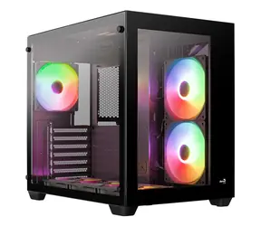 Aerocool Dryft ARGB černá / PC skříň / Midi Tower / ATX / micro-ATX / mini-ITX / 2x USB 3.0 / 1x USB-C / bez zdroje