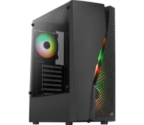 Aerocool Wave V3 černá / PC skříň / Midi Tower / ATX / mATX / Mini-ITX / 4x 120 mm RGB / průhledná bočnice / bez zdroje
