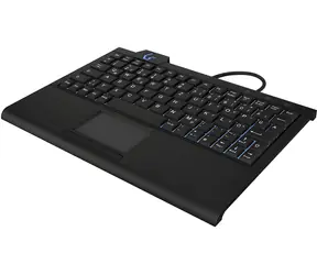 Keysonic KSK-3210ELU černá / Mini klávesnice / Touchpad / Podsvícení / USB / DE