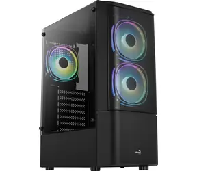 Aerocool Quantum Mesh v3 černá / PC skříň / ATX / mATX / mITX / 2x USB-A 3.0 / 1x USB-A 2.0 / 2x 120mm / bez zdroje