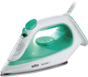 Braun TexStyle 1 SI 1040.GR bílo-zelená / Napařovací žehlička / 2000 W / 120 g/min / keramická plocha