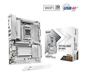 ASRock X870 Challenger WiFi bílá / Základní deska / AMD X870 / DDR5 / SATA III RAID / USB4 / 2.5G LAN / Wi-Fi 7 / sc.AM5