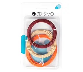 3DSimo Filament PLA III hnědá & tělová & oranžová / Filament / 1,75 mm / 3× 5 m