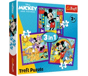 TREFL Puzzle Mickey Mouse a přátelé: Veselá parta 3v1 / 20+36+50 dílků