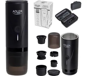 Adler AD 4400 černá / Přenosný espresso kávovar / 90W / 20 Bar / baterie 7500mAh / USB-C