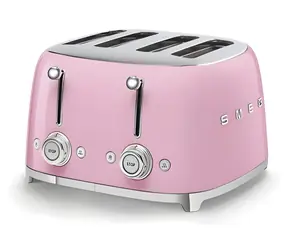 Smeg TSF03PKEU růžová / Topinkovač / 2000 W / 4 sloty / 4 topinky / 6 stupňů opečení